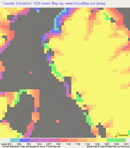 Tamlah,Yemen Elevation Map