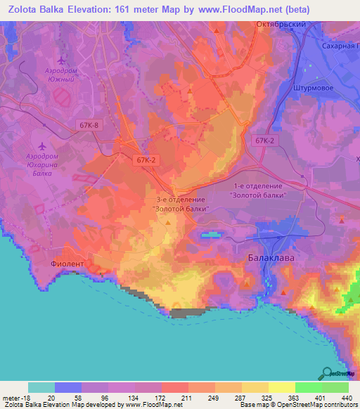 Zolota Balka,Ukraine Elevation Map