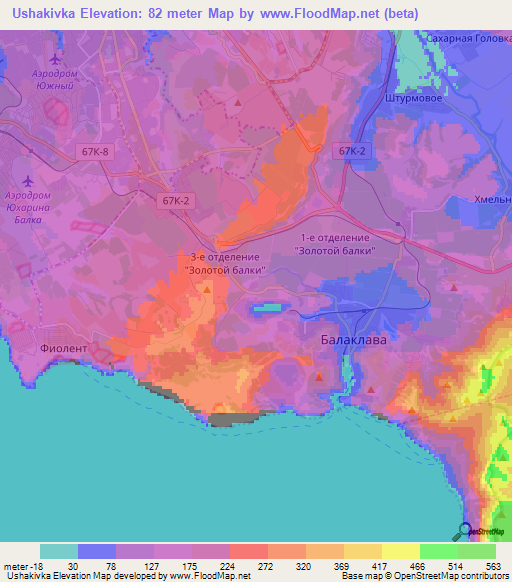Ushakivka,Ukraine Elevation Map