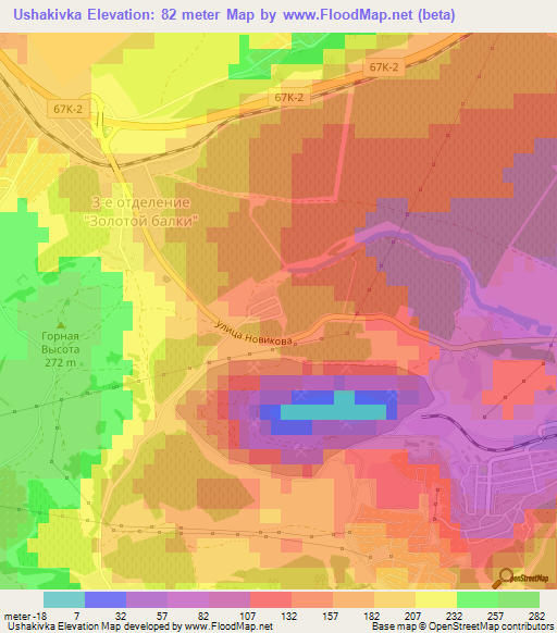 Ushakivka,Ukraine Elevation Map