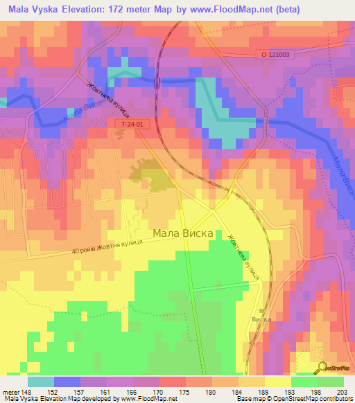 Mala Vyska,Ukraine Elevation Map