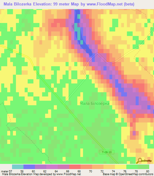 Mala Bilozerka,Ukraine Elevation Map