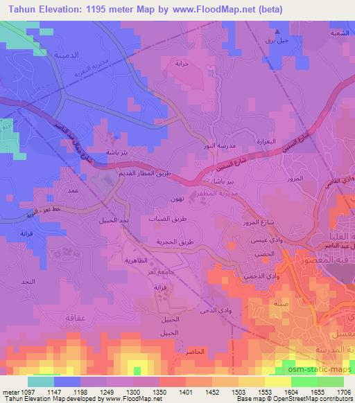 Tahun,Yemen Elevation Map