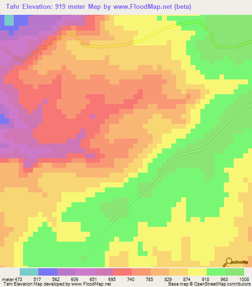 Tahr,Yemen Elevation Map