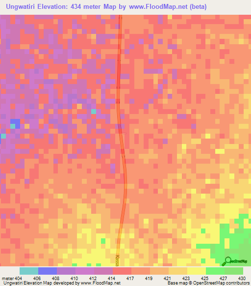Ungwatiri,Sudan Elevation Map