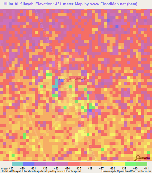 Hillat Al Sifayah,Sudan Elevation Map