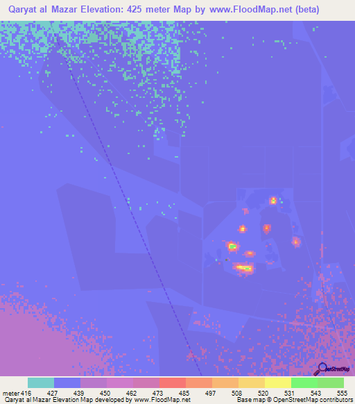 Qaryat al Mazar,Sudan Elevation Map