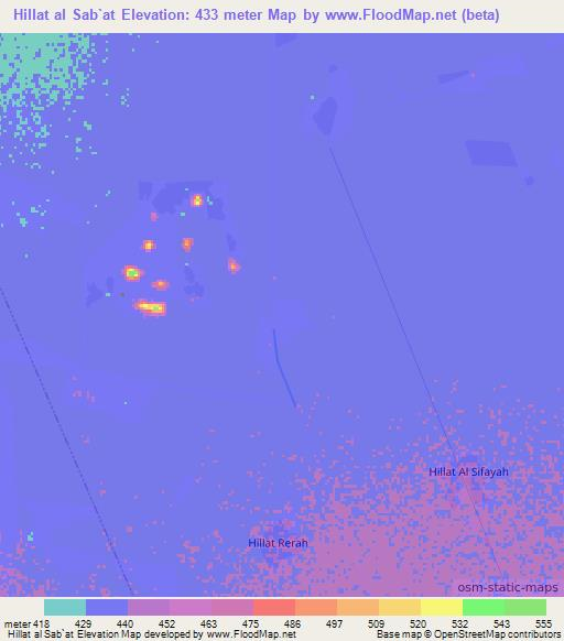 Hillat al Sab`at,Sudan Elevation Map