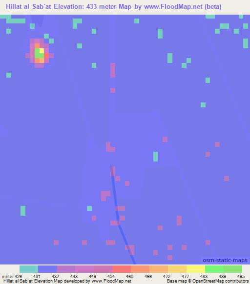 Hillat al Sab`at,Sudan Elevation Map