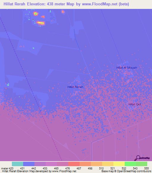 Hillat Rerah,Sudan Elevation Map