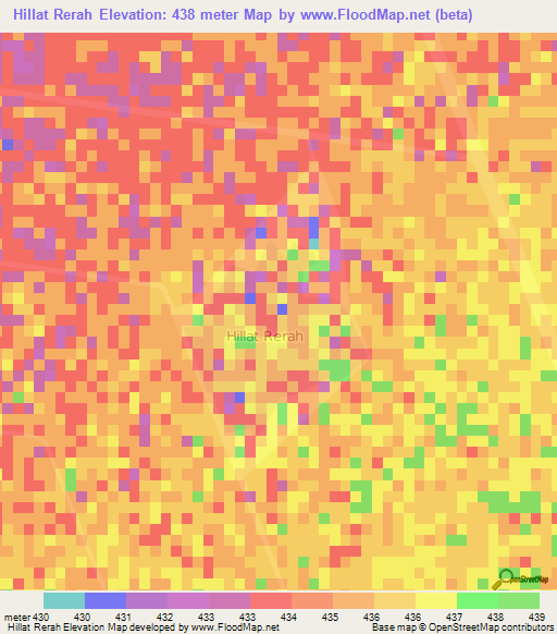 Hillat Rerah,Sudan Elevation Map