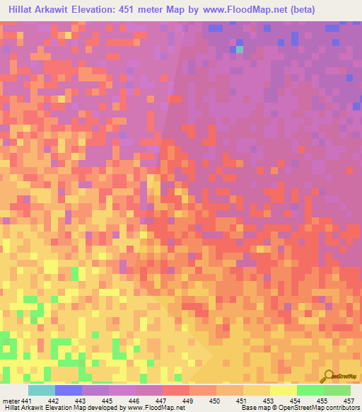 Hillat Arkawit,Sudan Elevation Map