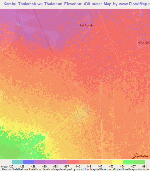 Kambu Thalathah wa Thalathun,Sudan Elevation Map