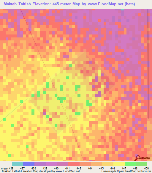 Maktab Taftish,Sudan Elevation Map