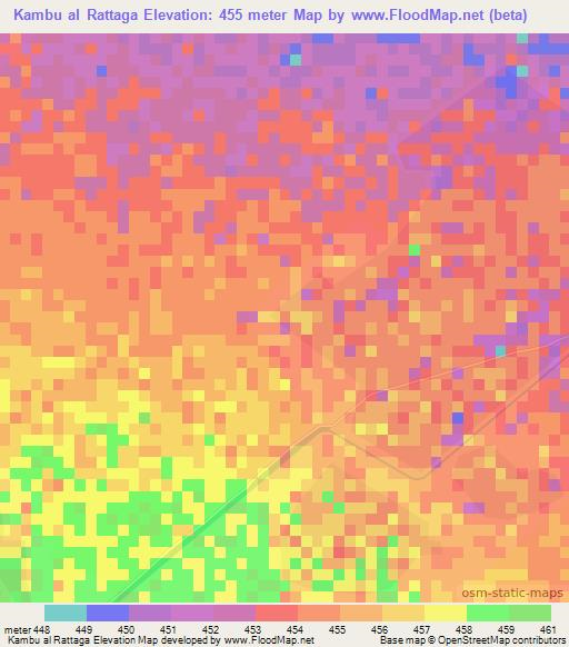 Kambu al Rattaga,Sudan Elevation Map