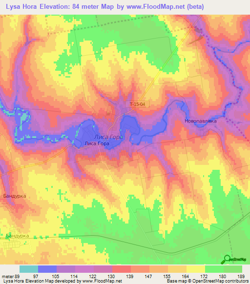 Lysa Hora,Ukraine Elevation Map