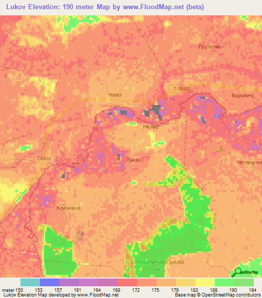 Lukov,Ukraine Elevation Map
