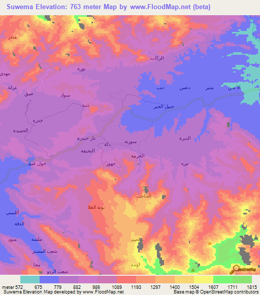 Suwema,Yemen Elevation Map