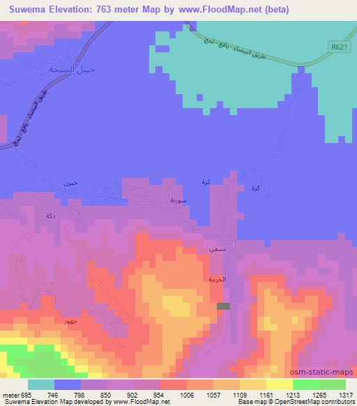 Suwema,Yemen Elevation Map