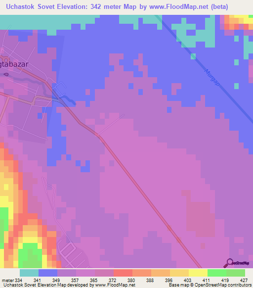Uchastok Sovet,Turkmenistan Elevation Map