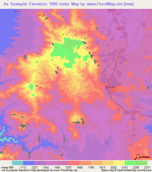 As Suwayda',Yemen Elevation Map