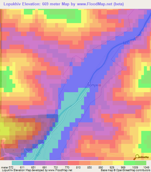 Lopukhiv,Ukraine Elevation Map