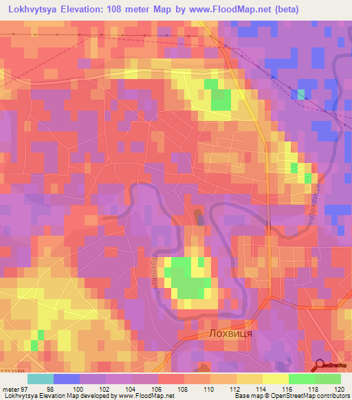 Lokhvytsya,Ukraine Elevation Map