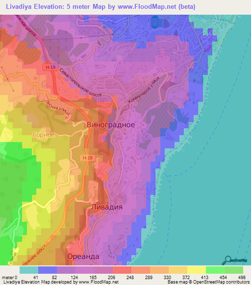 Livadiya,Ukraine Elevation Map