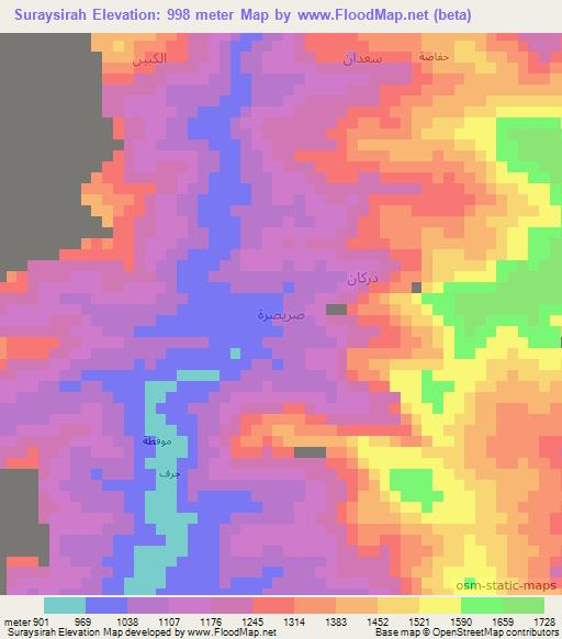 Suraysirah,Yemen Elevation Map