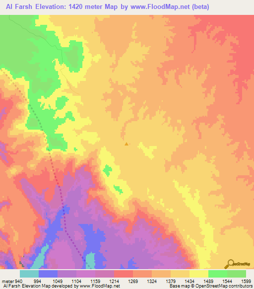 Al Farsh,Jordan Elevation Map