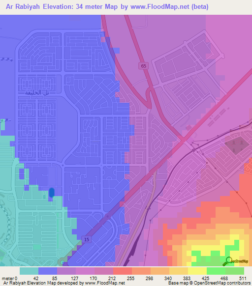 Ar Rabiyah,Jordan Elevation Map