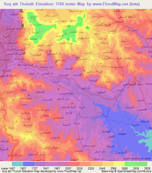 Suq ath Thuluth,Yemen Elevation Map
