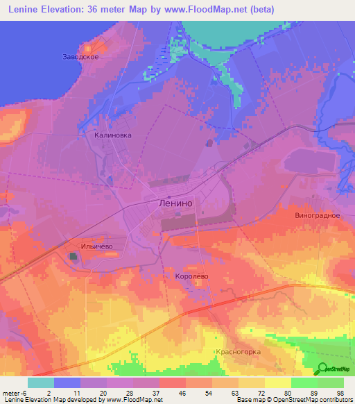 Lenine,Ukraine Elevation Map