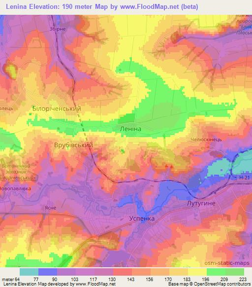Lenina,Ukraine Elevation Map