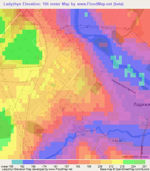 Ladyzhyn,Ukraine Elevation Map