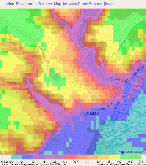 Ladan,Ukraine Elevation Map
