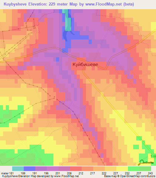Kuybysheve,Ukraine Elevation Map