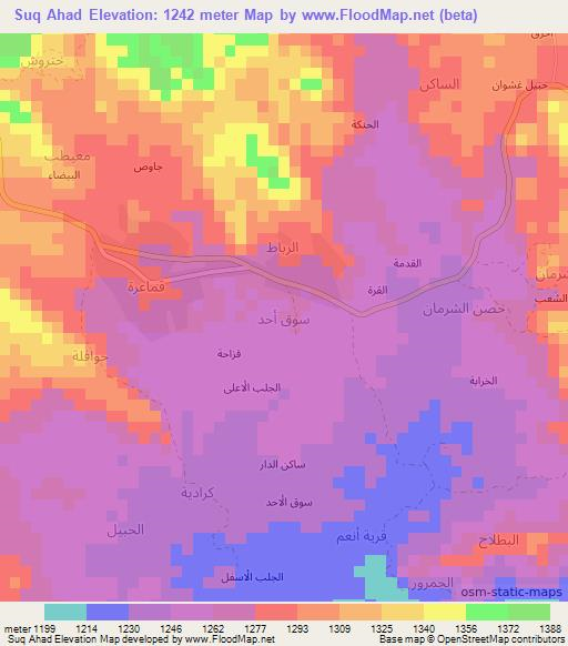 Suq Ahad,Yemen Elevation Map