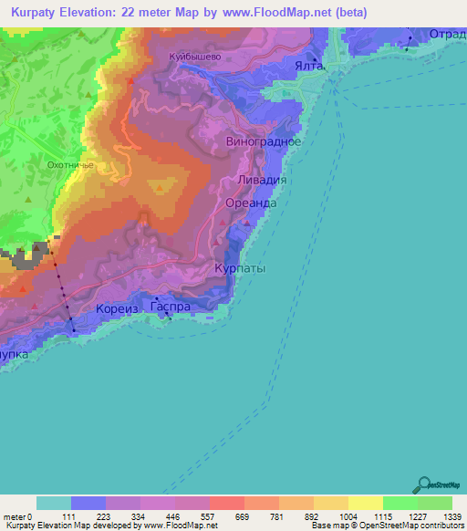 Kurpaty,Ukraine Elevation Map