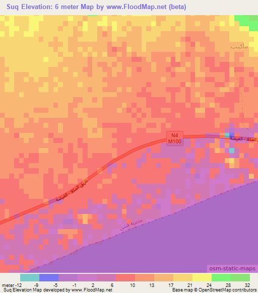 Suq,Yemen Elevation Map