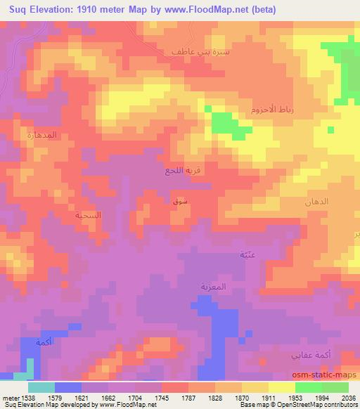 Suq,Yemen Elevation Map