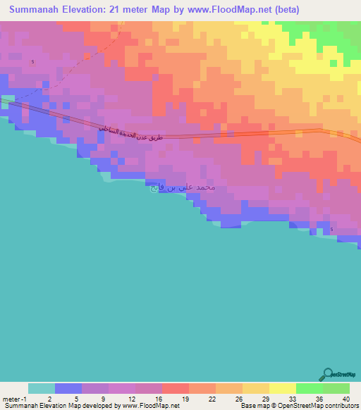 Summanah,Yemen Elevation Map