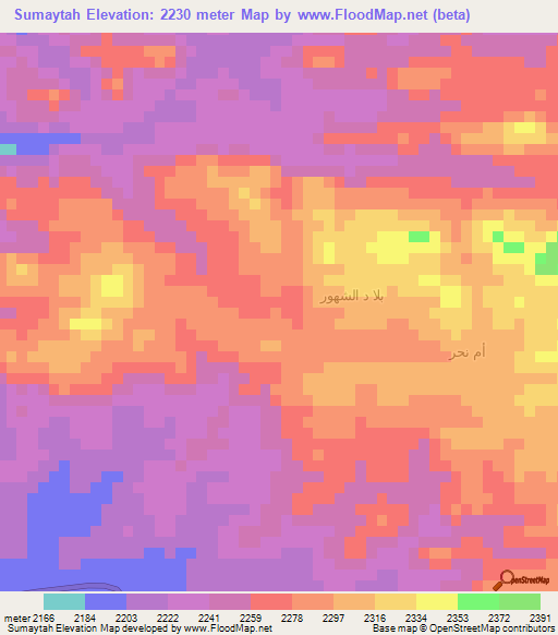 Sumaytah,Yemen Elevation Map