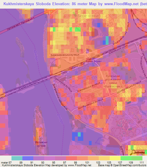 Kukhmisterskaya Sloboda,Ukraine Elevation Map