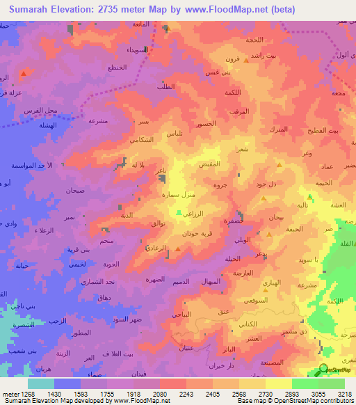 Sumarah,Yemen Elevation Map