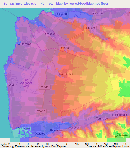 Sonyachnyy,Ukraine Elevation Map
