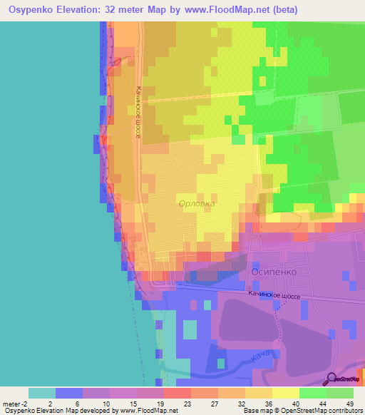 Osypenko,Ukraine Elevation Map
