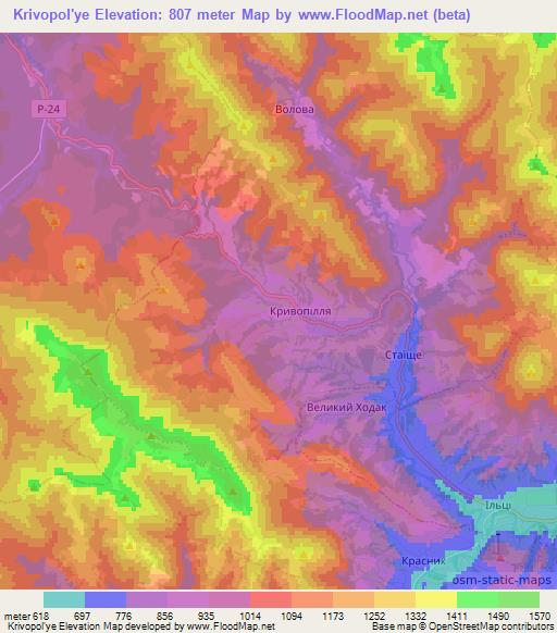 Krivopol'ye,Ukraine Elevation Map
