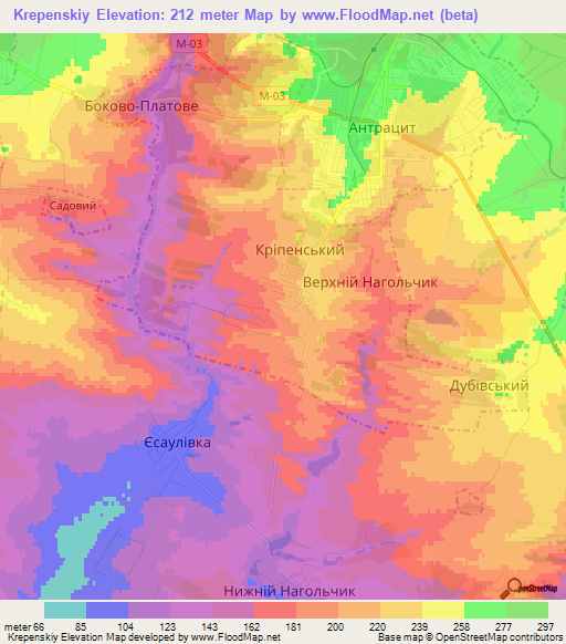 Krepenskiy,Ukraine Elevation Map