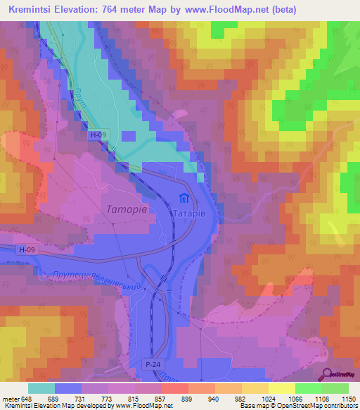 Kremintsi,Ukraine Elevation Map